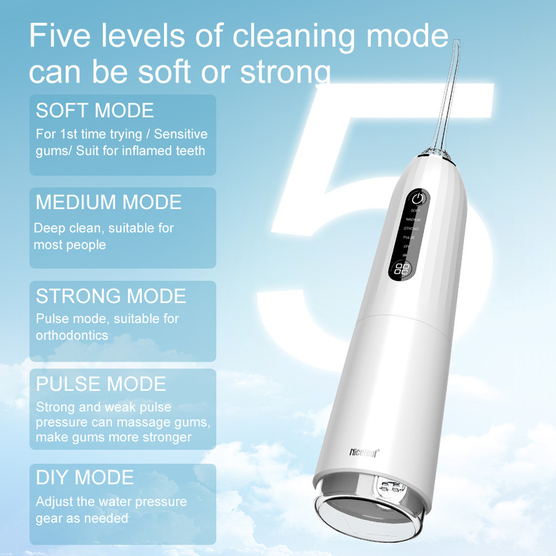 5+ água de líquido de limpeza oral elétrica de trabalho Pik dental dos dentes de Irrigator da higiene oral de jato de água 300ml dos modos Ipx7 Flosser