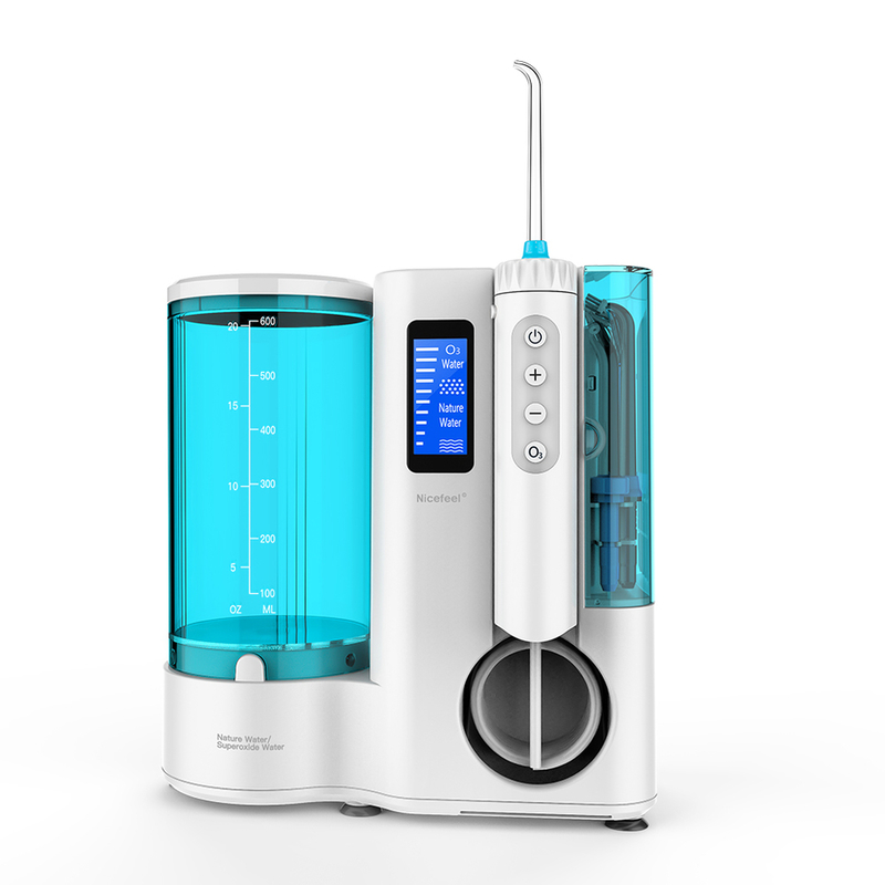 Irrigador Oral de Ozônio Branco Flosser de Água Dental 240V Com Luz LED de Alta Pressão