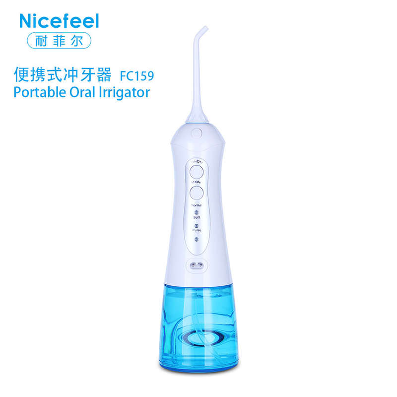 Flosser de água portátil elétrico sem fio recarregável 800 - 1200ml/min com 3 tipos de bico