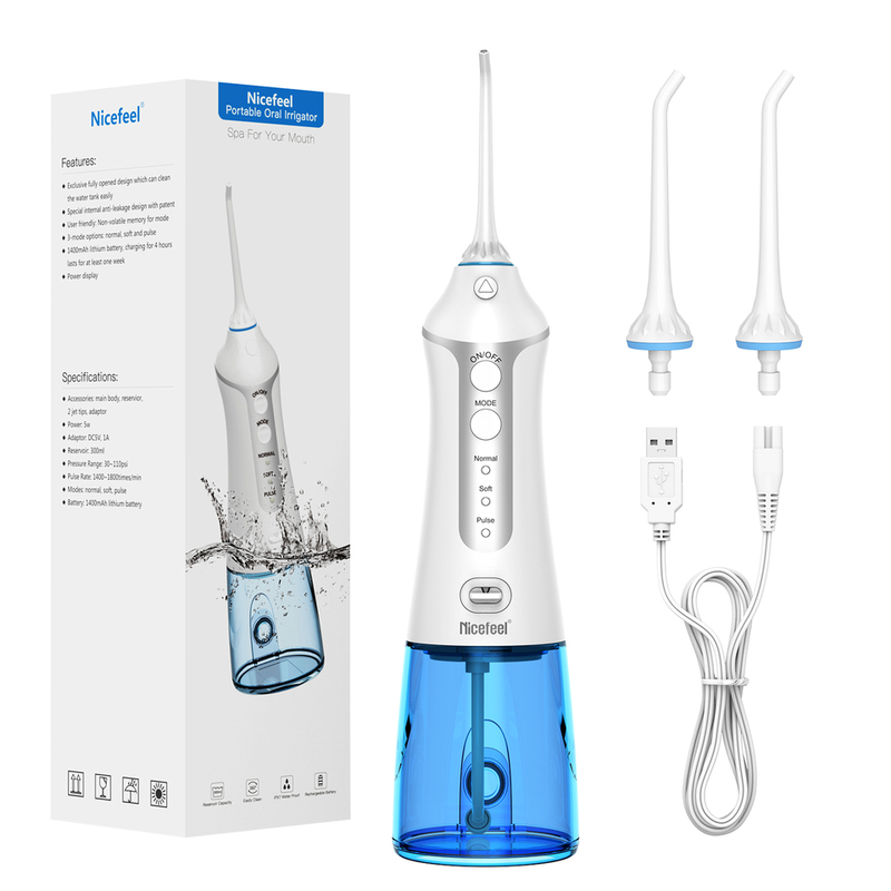 Compacto DIY Flosser de água - 0,3 kg - Frequência de pulso 1400-1700 vezes/min - 18,5 * 8,5 * 5,5cm