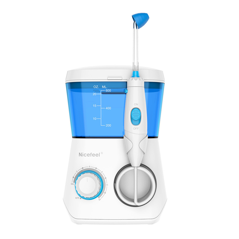 Irrigador oral compacto de 14,1*7,4*4,9cm com função de floss de água
