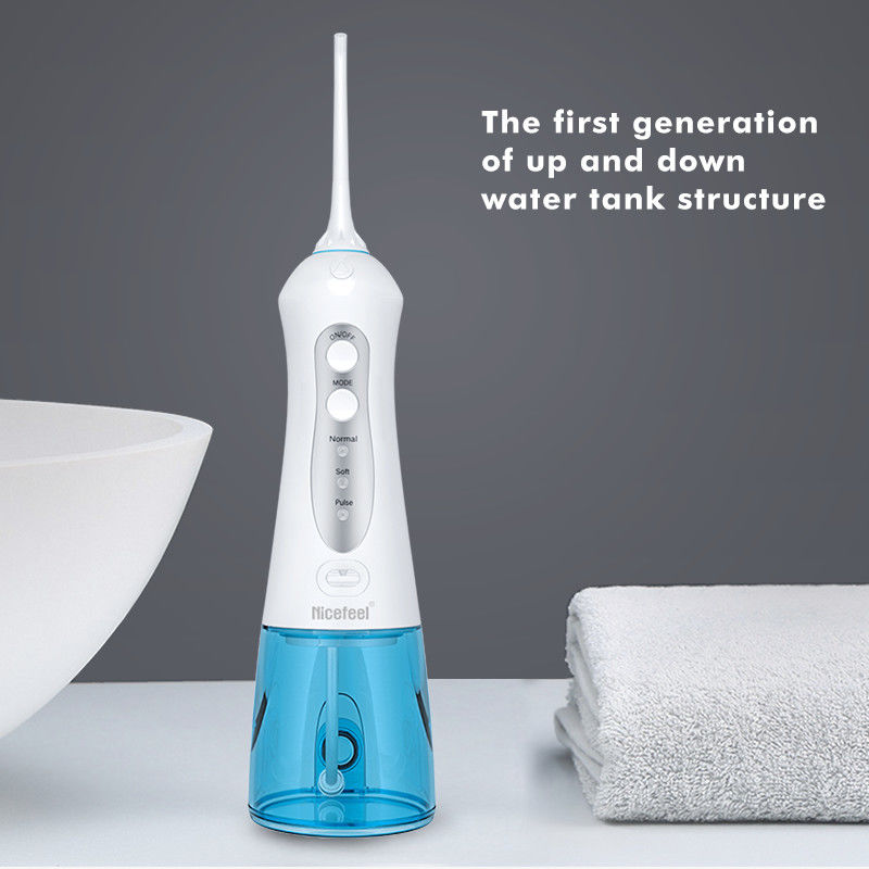 Água Flosser sem corda, líquido de limpeza portátil com 3 modos, limpeza poderosa dos dentes, tanque de água 300ML, IPX7 impermeável