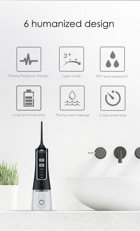 Tanque de água oral sem corda de Flosser Irrigator 300ml da água impermeável do chuveiro IPX7